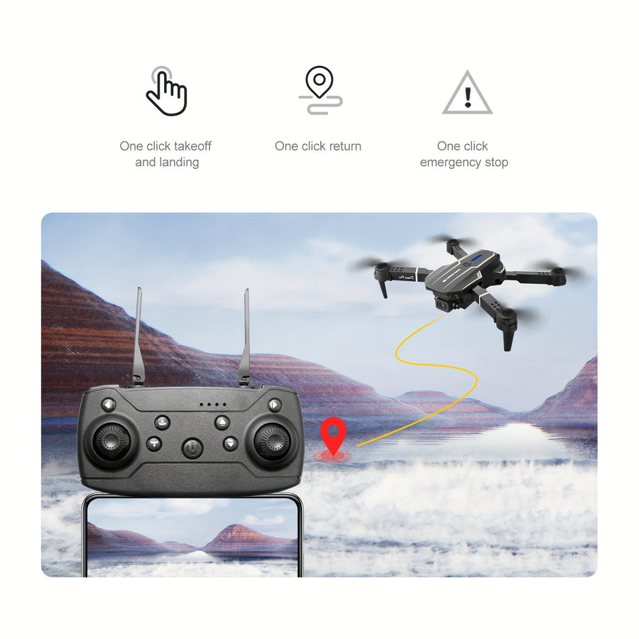 Novo drone UAV Quadcopter E88: câmeras HD duplas, retenção de altitude, operação com uma tecla, luzes LED, coisas baratas O item mais barato disponível Perfeito para iniciantes Presentes masculinos e coisas para adolesc